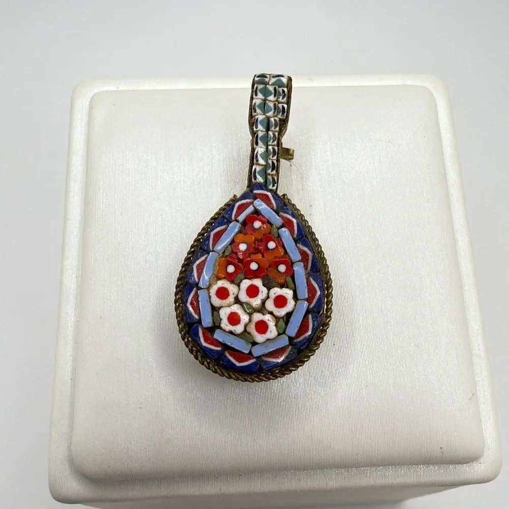 Vintage Stamped italy, glass Micro-mosaic 